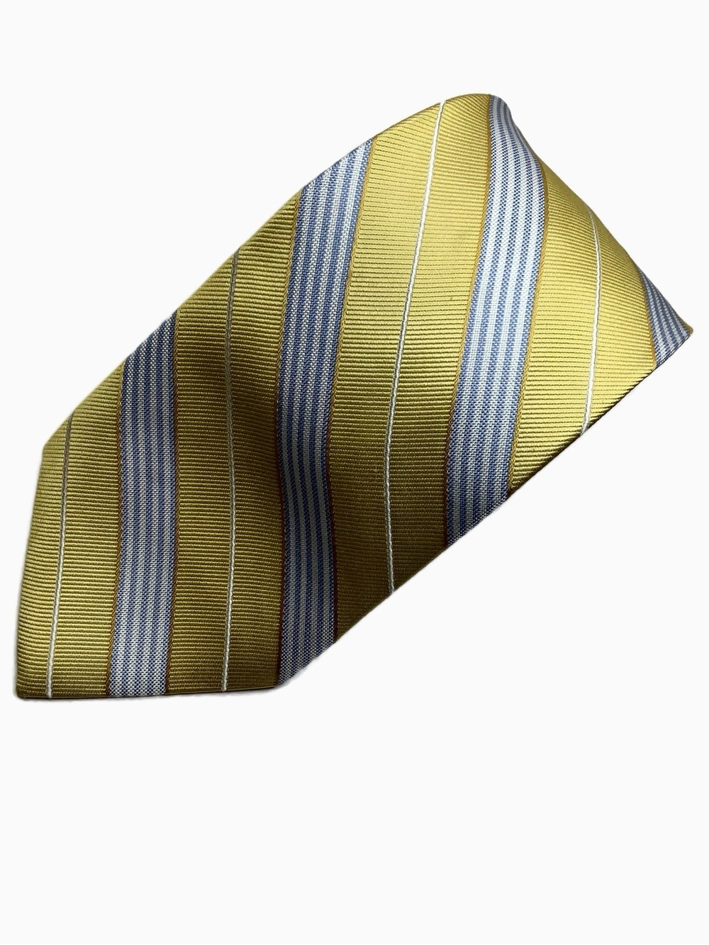 IZOD Yellow Woven Silk Stripe Tie